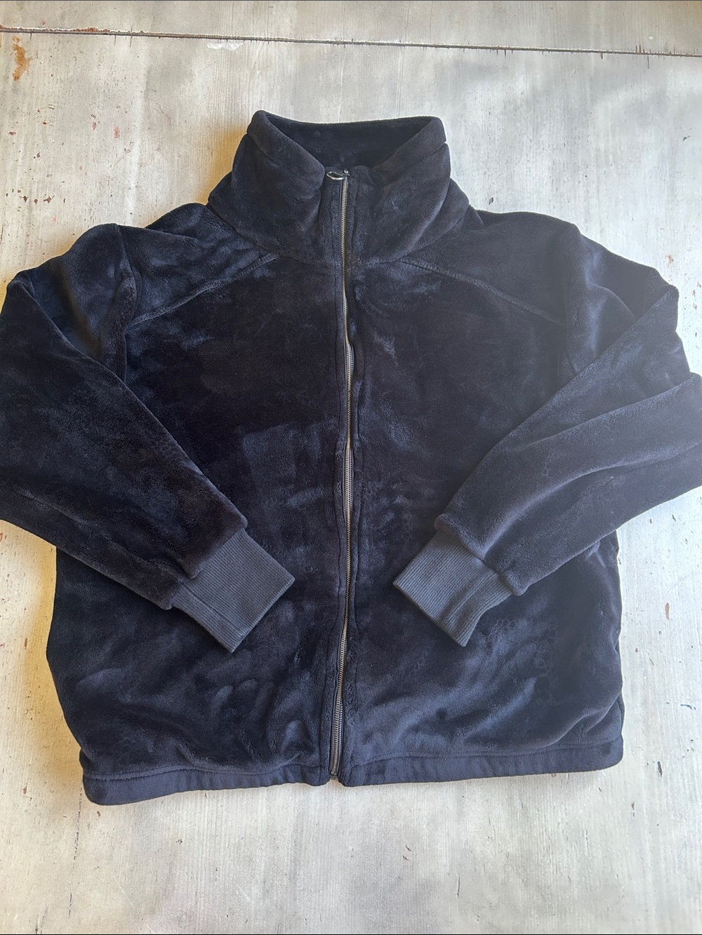 Athleta Black Plush Full-Zip Jacket